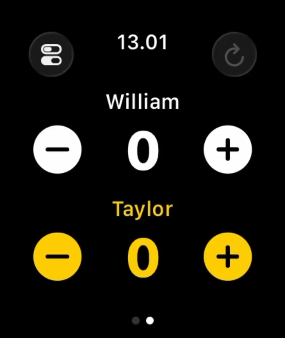 Stroke Counter scoring screen on Apple Watch